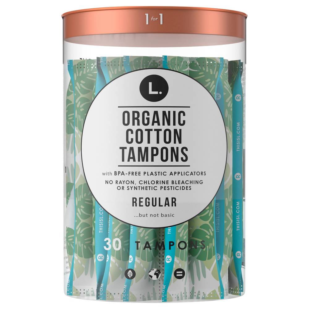 L. Regular Organic Cotton Tampons (30 ct)