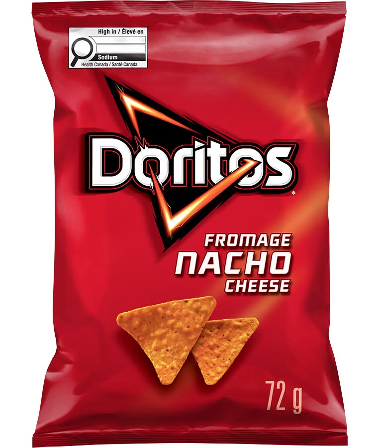 Doritos croustilles de tortillas (fromage) - doritos tortilla chips, nacho cheese (72 g)