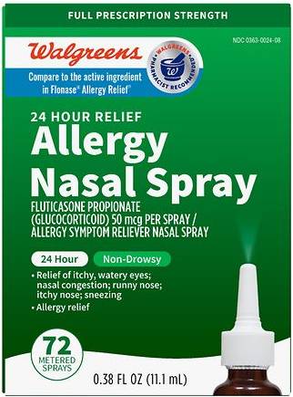 Walgreens 24 Hour Allergy Relief Fluticasone Propionate Nasal Spray (0.38 fl oz)