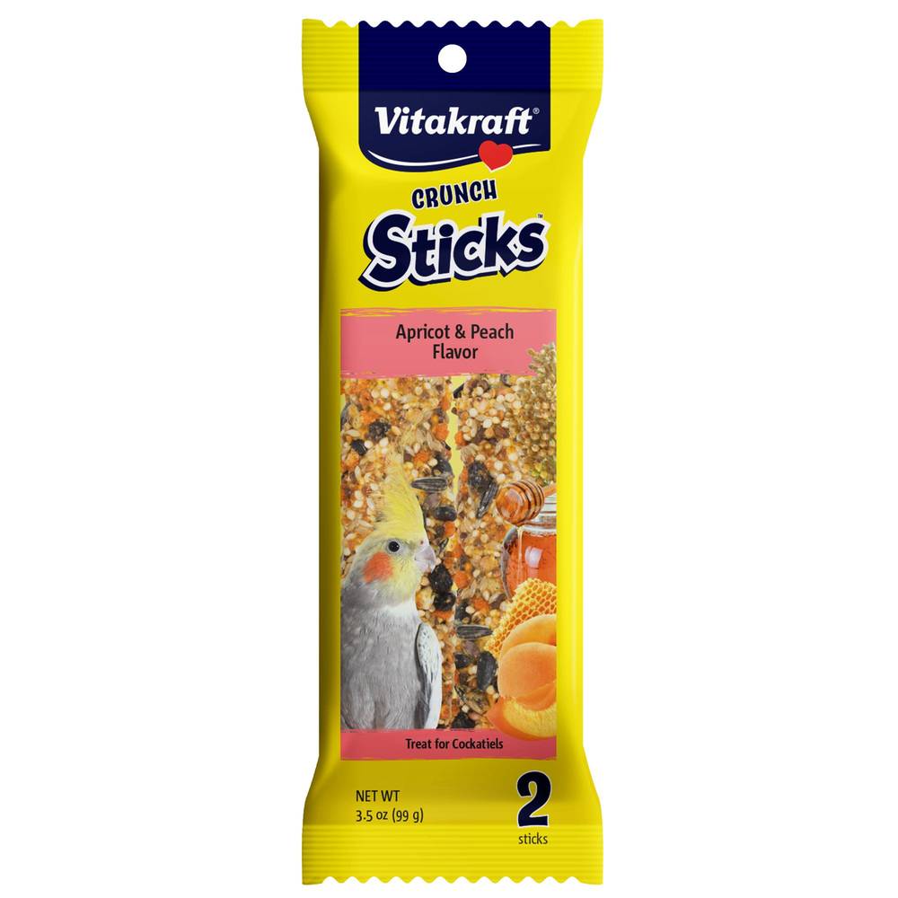 Vitakraft® Crunch Sticks Apricot & Peach Cockatiel Treat (Color: Assorted, Size: 2 Count)