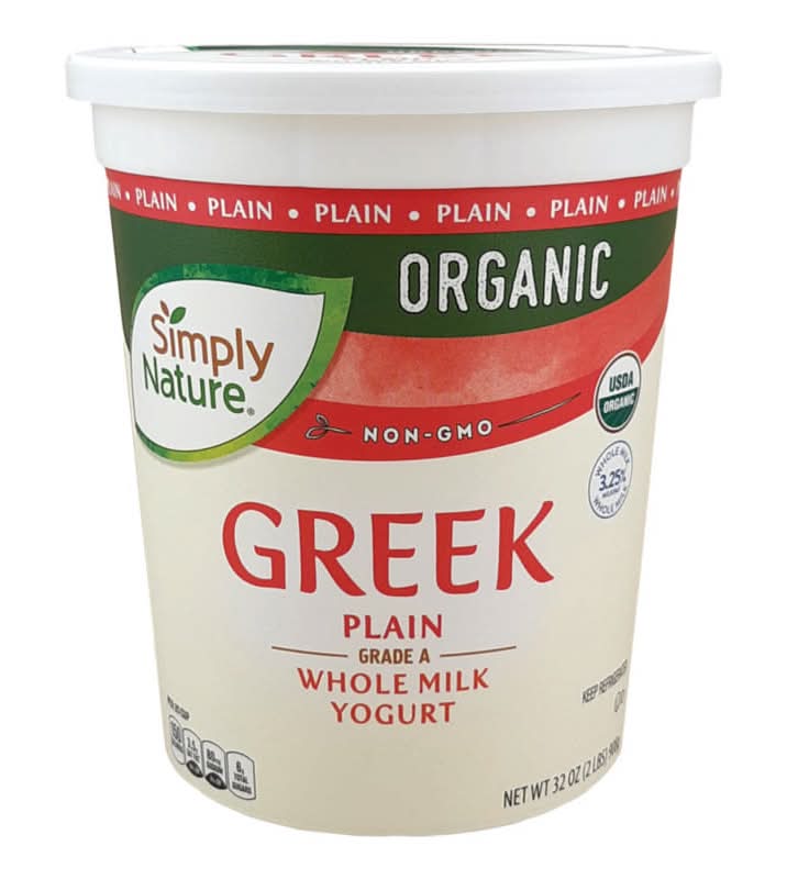 Simply Nature Organic Whole Milk Plain Grade a Greek Yogurt (32 oz)