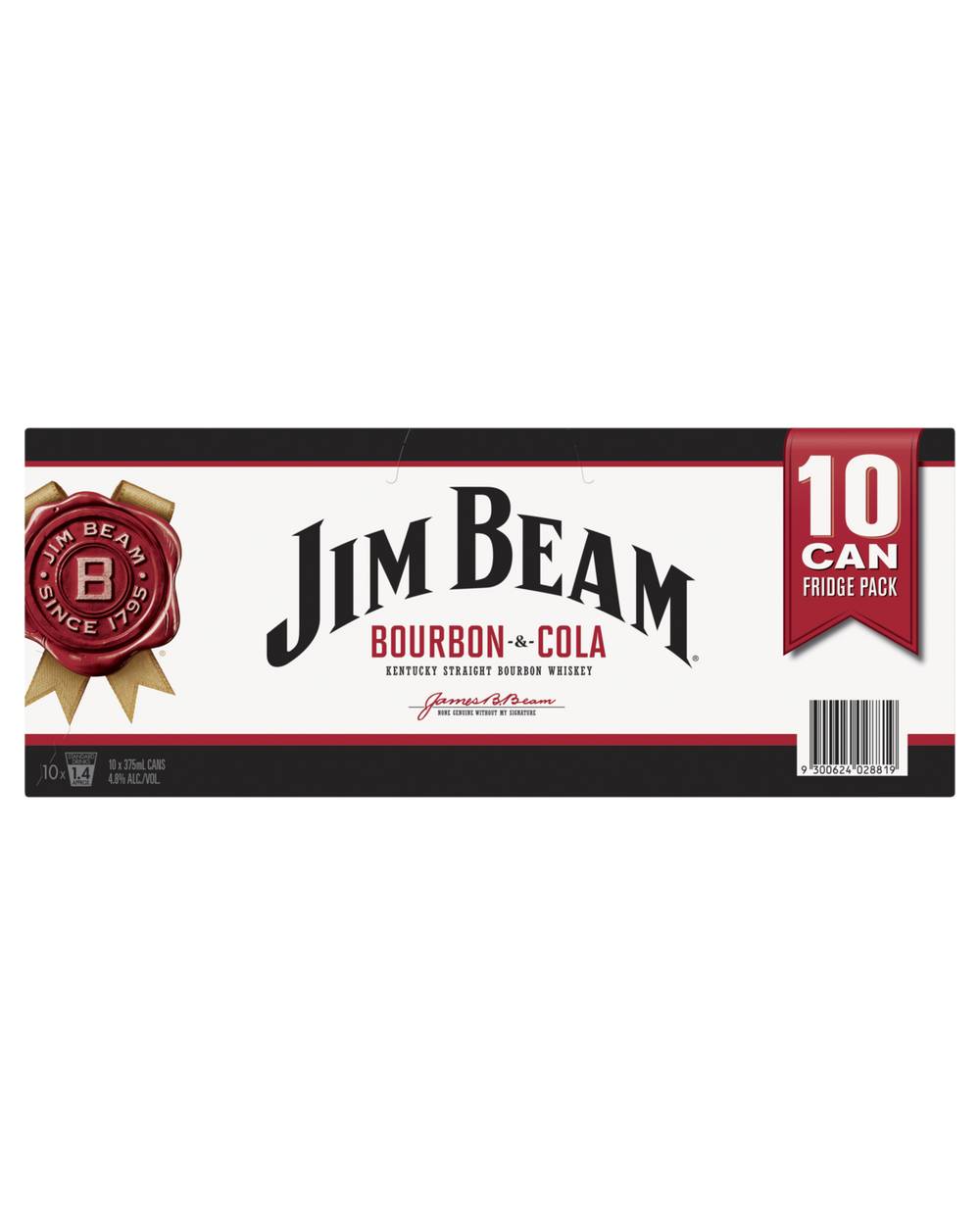Jim Beam White Label Cola Can 10x375ml