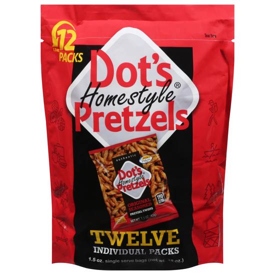 Dot's Homestyle Pretzels Original Seasoned Pretzel Twists packs (12 ct)