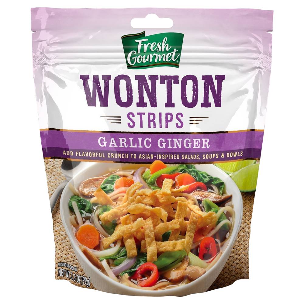 Fresh Gourmet Garlic Ginger Wonton Strips (3.5 oz)