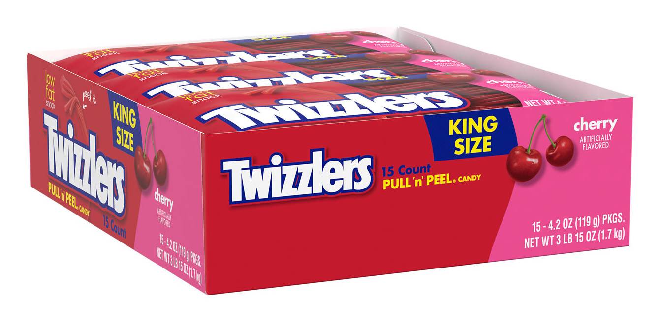 Twizzler's Pull and Peel Candy, Cherry (4.2 oz, 15 ct)