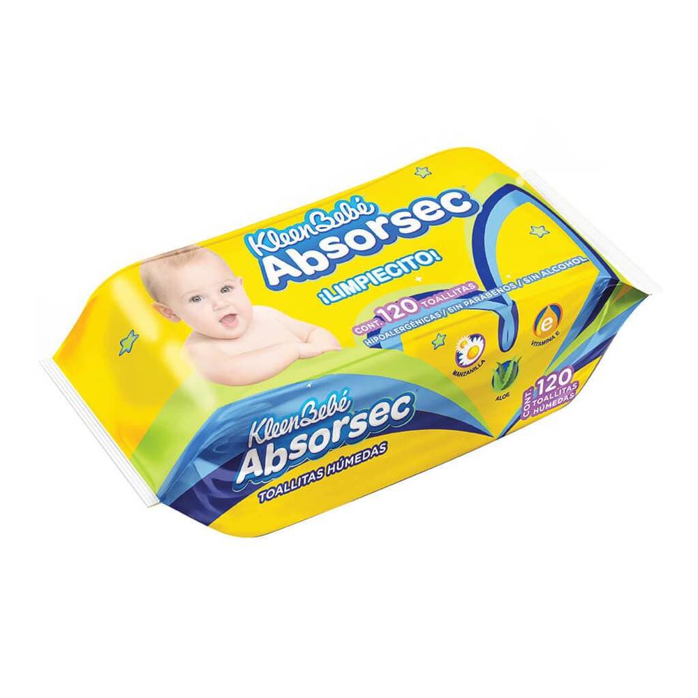 Kleenbebé toallitas húmedas absorsec (120 un)