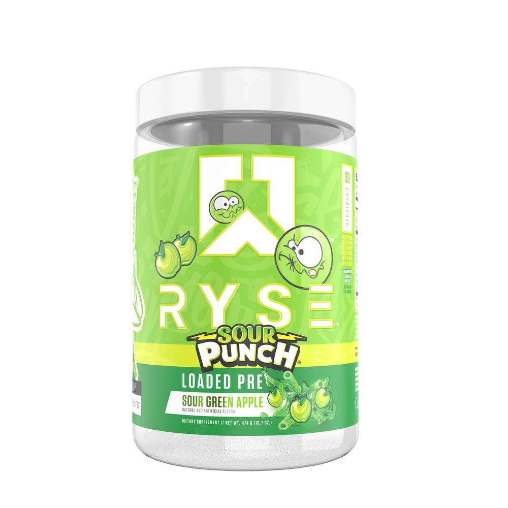 Ryse Loaded Pre Dietary Supplement (16.7 oz) (sour punch green apple)