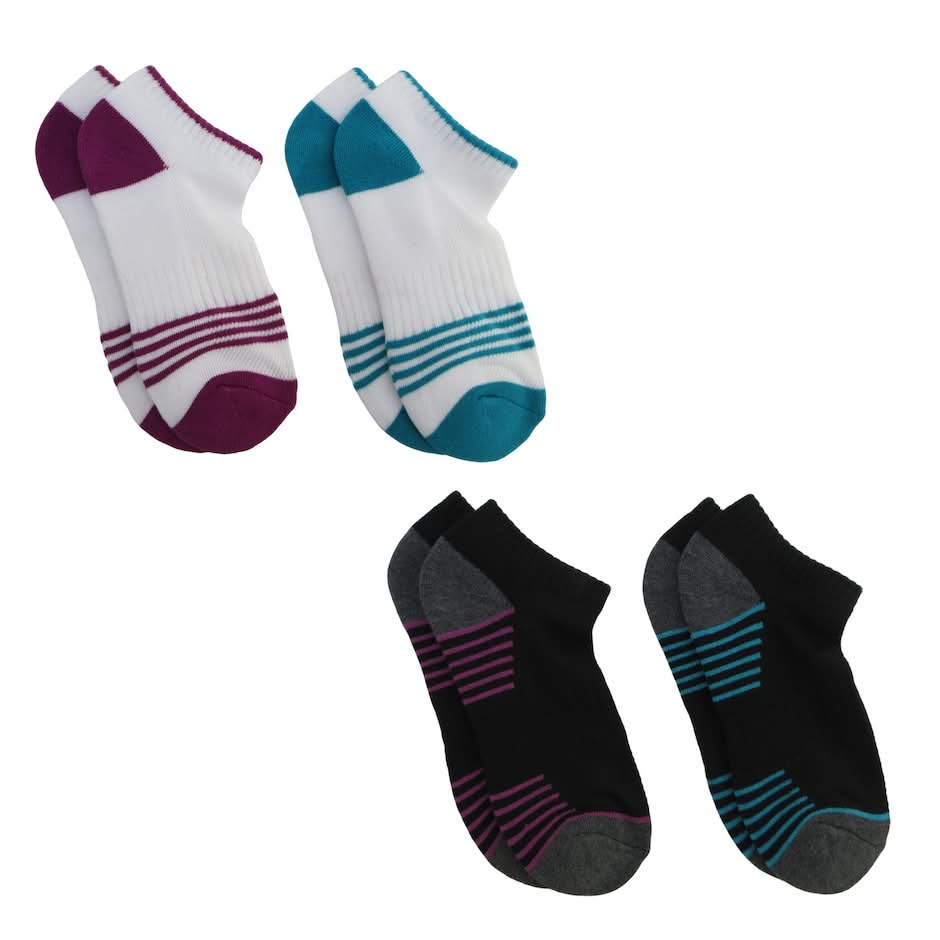 Juncture Colorful Low Cut Sport Socks, Women, 5-9, Assorted (2 ct)