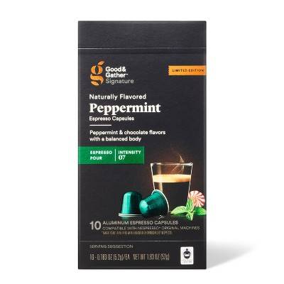 Good & Gather Signature Espresso Roast Coffee, Peppermint (1.83 oz, 10 ct)