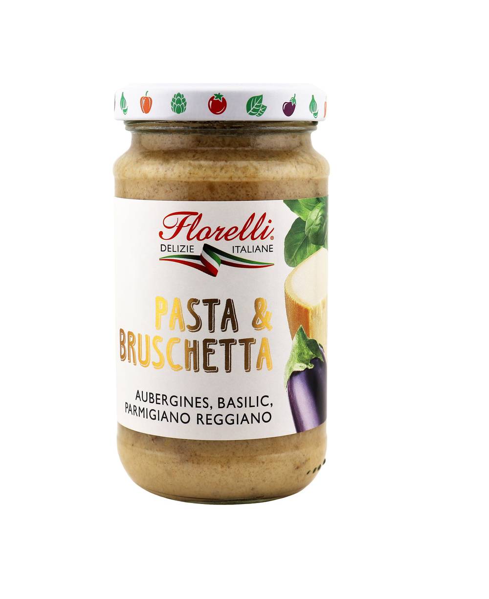 Florelli - Tartinable pasta and bruschette aubergines parmesan basilic (190g)