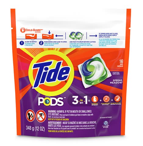 Tide 3 In 1 Pods Laundry Detergent Pacs Capsules (368 g, 16 ct)