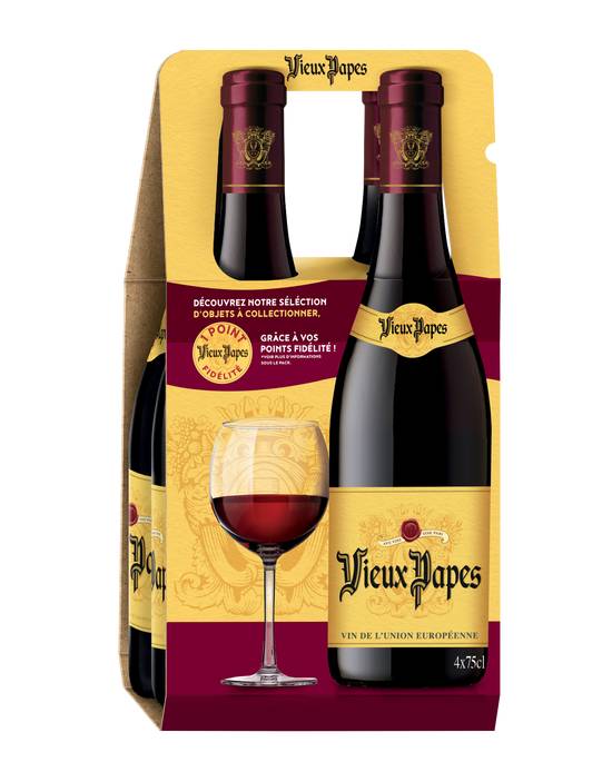 Vieux Papes - Vin rouge de la communauté européenne (4 pièces, 750 ml)