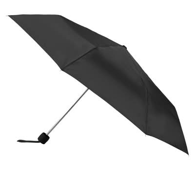 Totes Super Mini Manual Eco Compact Umbrella, 38.5 in, Black