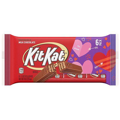 Order Kit Kat Wafer Candy, Valentine's Day, Bars Milk Chocolate Wafer - 1.5 oz x 6 pack food online from Walgreens store, Maywood on bringmethat.com