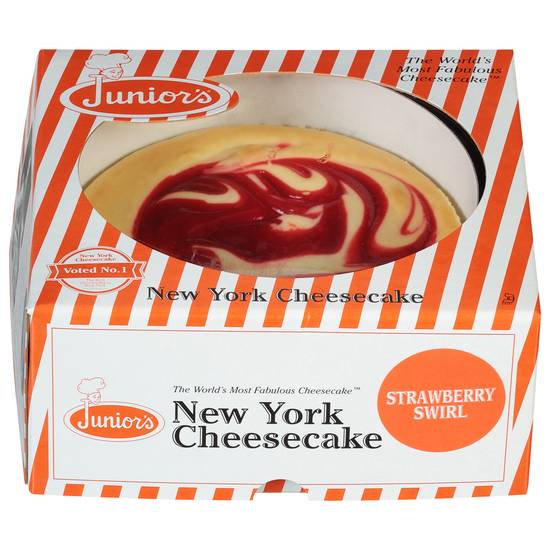 Junior's 6 Inch New York Strawberry Swirl Cheesecake