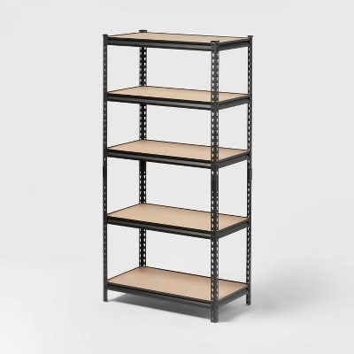 Brightroom 5 Tier Heavy Duty Boltless Steel Shelving Unit, 36x72x18 in, Black