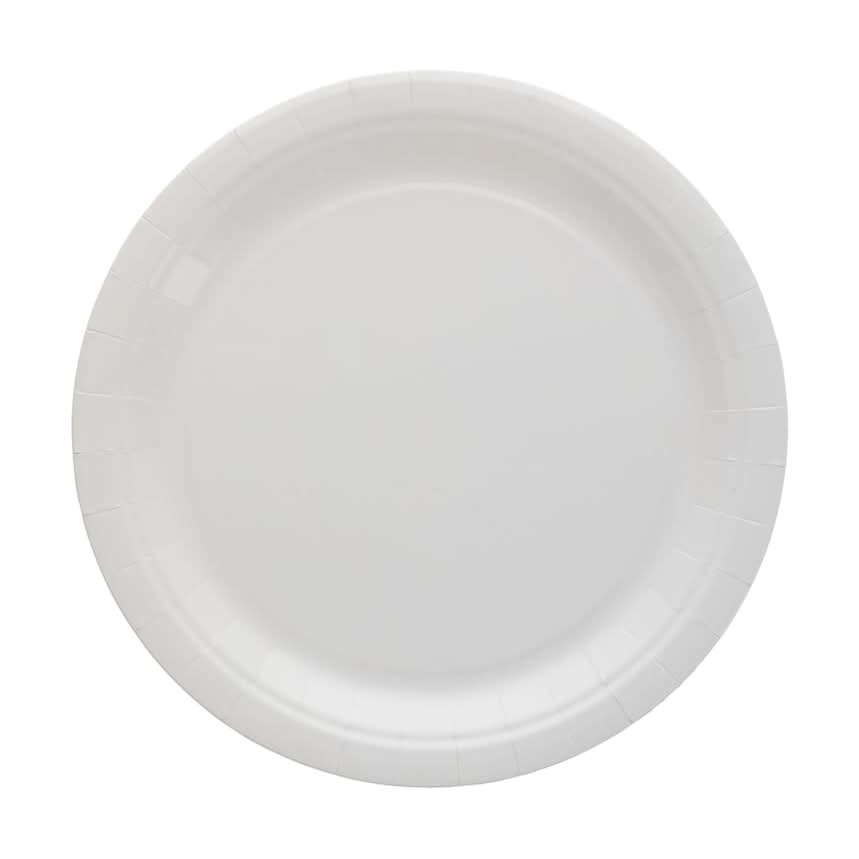 Round Paper Dessert Plates, 7 in, White (30 ct)