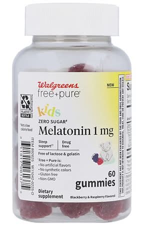 Walgreens Kids Zero Sugar Melatonin Gummies 1 mg, Blackberry-Raspberry (60 ct)