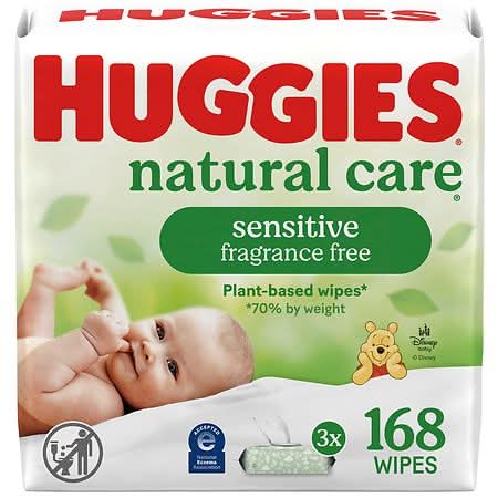 Huggies Natural Care Sensitive Baby Wipes, Flip-Top Packs Unscented, 168 - 168.0 ea