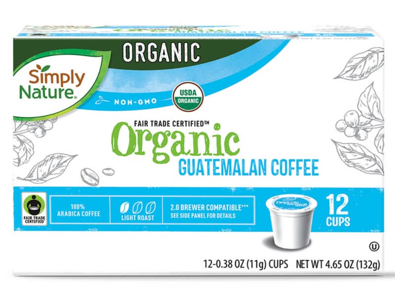 Simply Nature Organic Guatemalan Coffee Pods, Light Roast (12 x 0.38 oz)