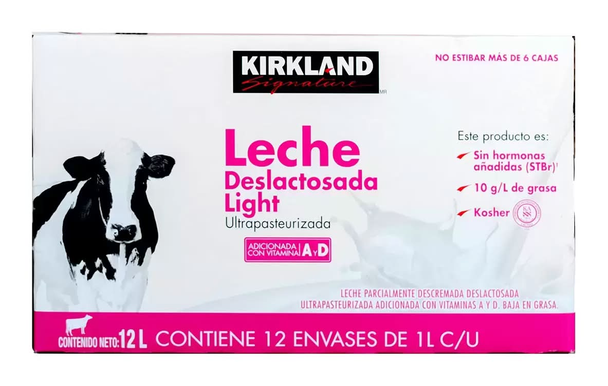 Kirkland Signature · Leche deslactosada light (12 x 1 L)
