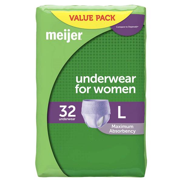 Meijer Underwear For Women Maximum Absorbency L