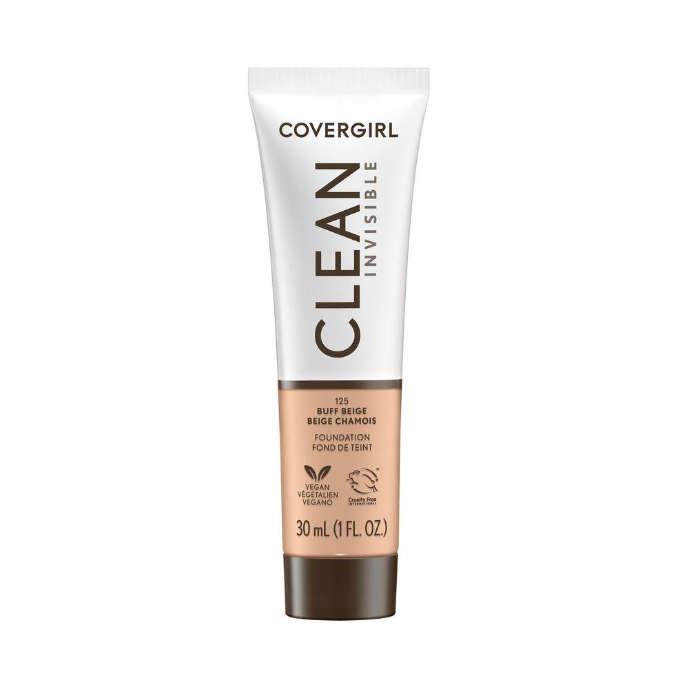 CoverGirl Clean Invisible Foundation - Buff Beige 125, 1 fl oz