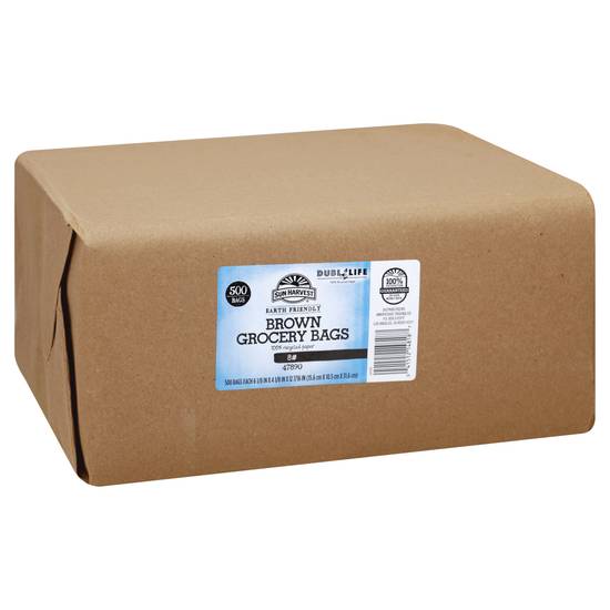 Sun Harvest No.8 Earth Friendly Brown Grocery Bags (500 ct)