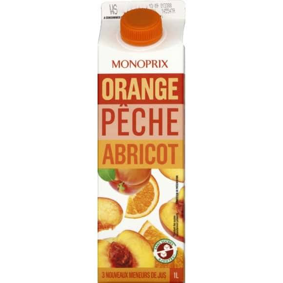 Monoprix Nectar À L'Orange, Pêche Et Abricot La Brique De 1L