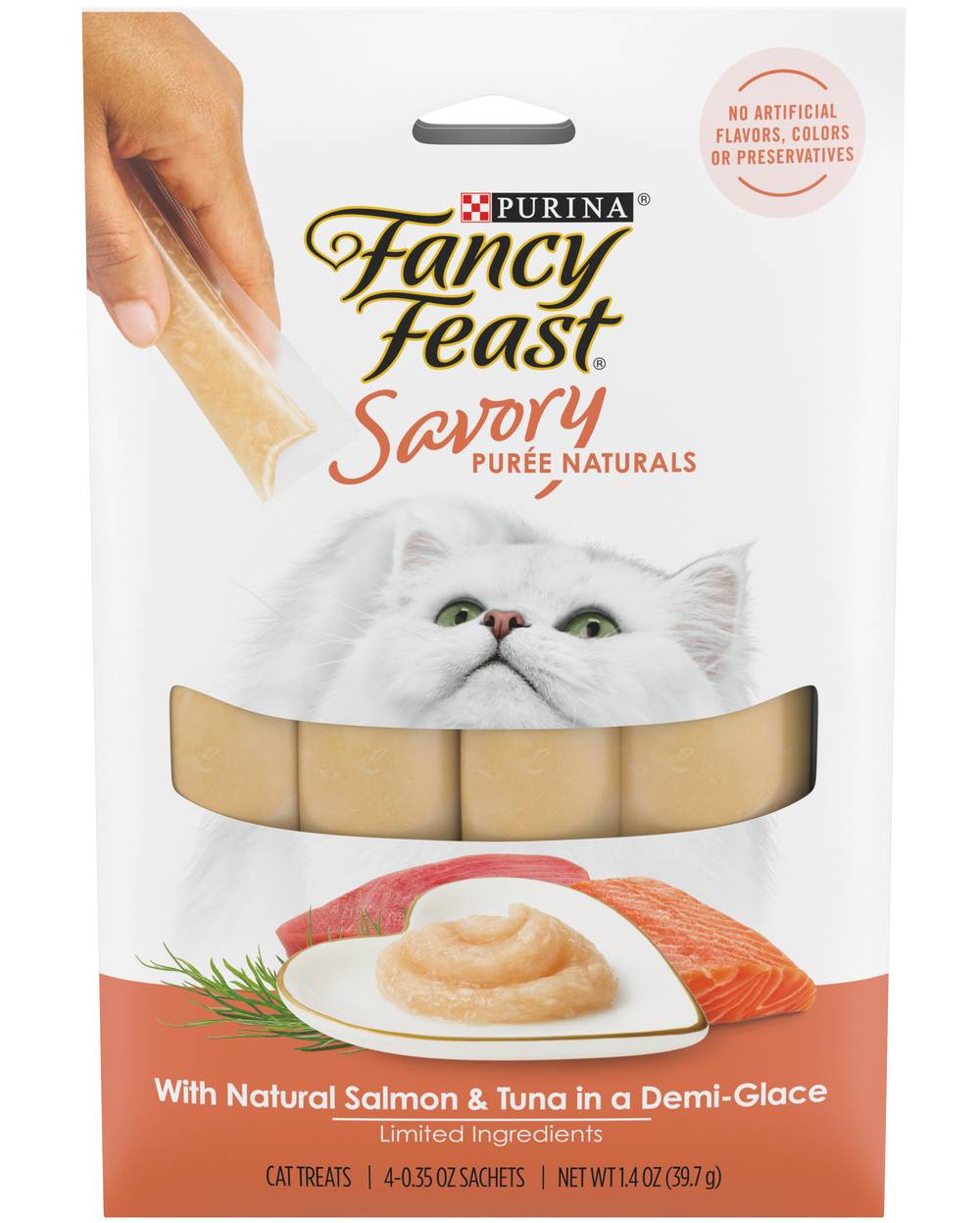 Purina Fancy Feast Savory Demi-Glace Cat Treats, Salmon-Tuna (1.4 oz)