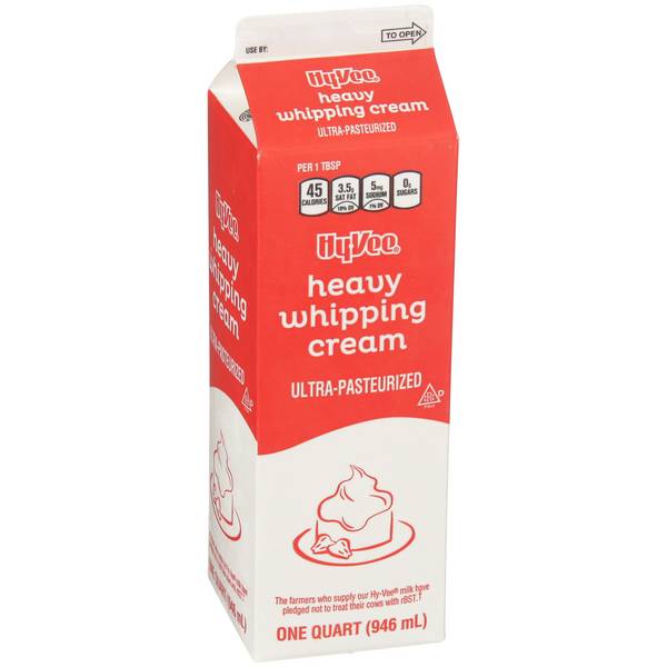 Hy-Vee Ultra-Pasteurized Heavy Whipping Cream (1 qt)