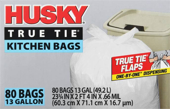 Husky True Tie 13 Gallon Kitchen Bags (80 ct)