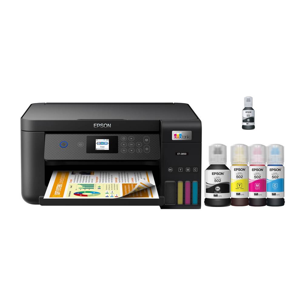 Epson Ecotank Et-2850 All-In-One Special Edition Printer With Bonus Black Ink Bottle