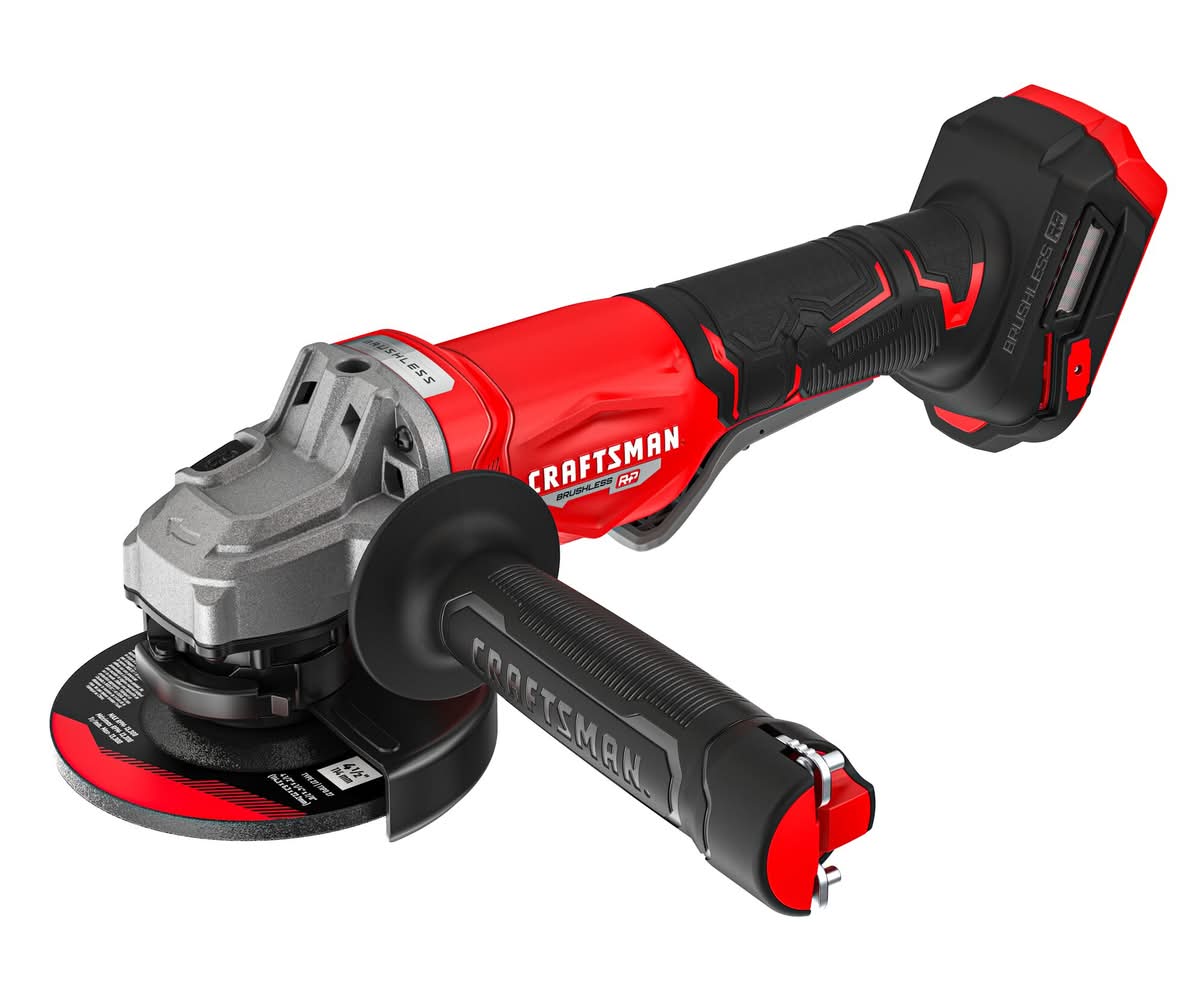 CRAFTSMAN 4.5-in 20-volt max 3-Amp Paddle Switch Brushless Cordless Angle grinder