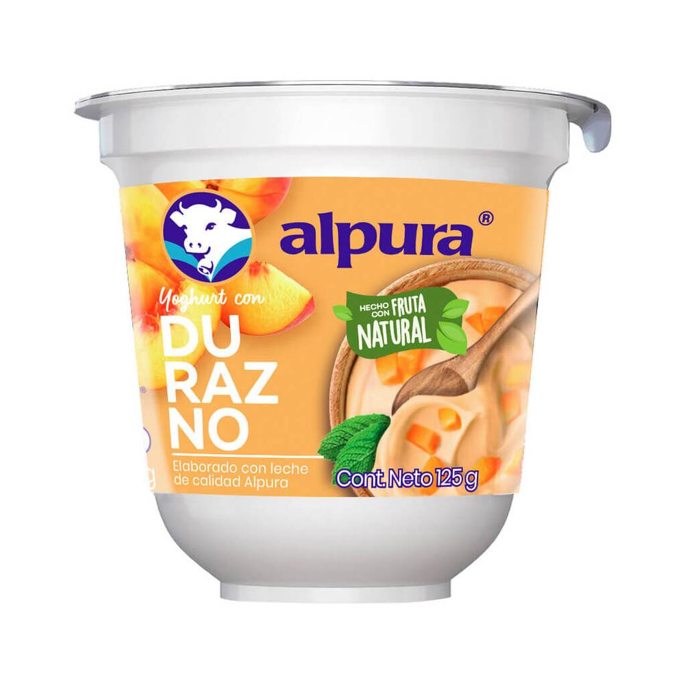 Alpura yoghurt batido durazno (vaso 125 g)