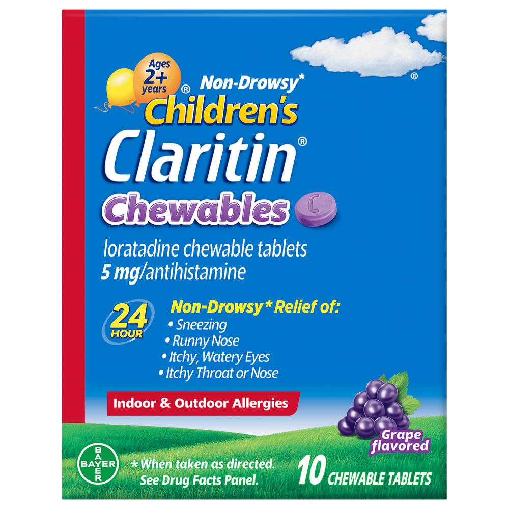 Claritin Children's Loratadine Allergy Chewables, Grape (10 ct)