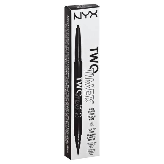 Nyx Professional Makeup Two Timer Dual Ended Eyeliner (jet black)