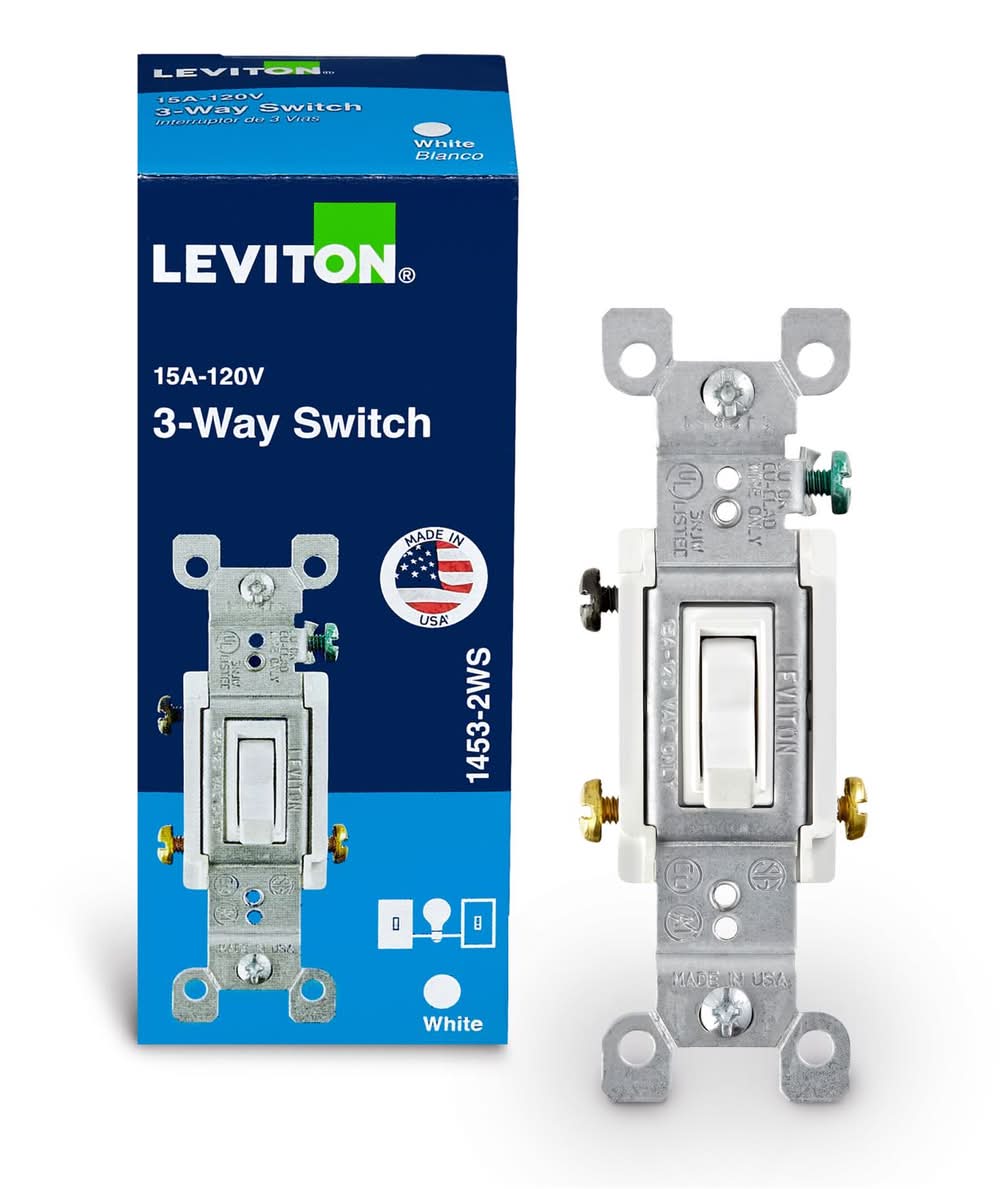 Leviton 15 Amps Three Pole 3-Way Toggle Ac Quiet Switch White 1 Pk
