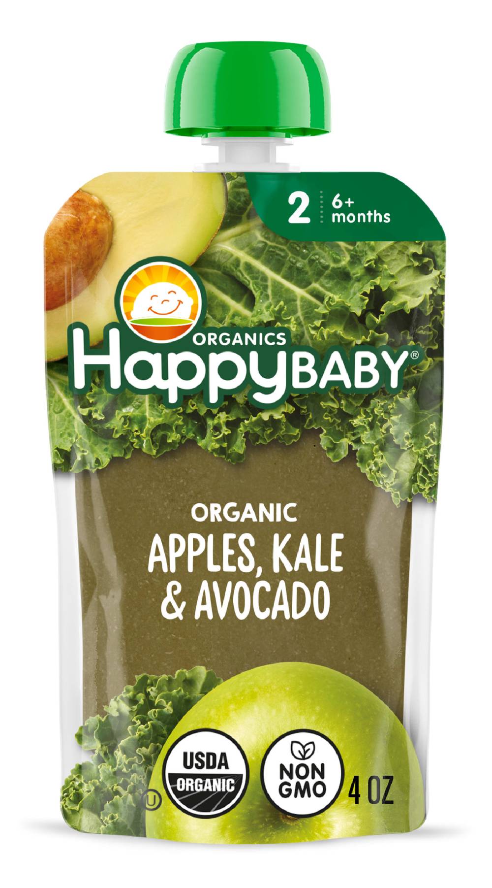 Happy Baby Organics Apples Kale and Avocados Stage 2 Organic Baby Food (4 oz)