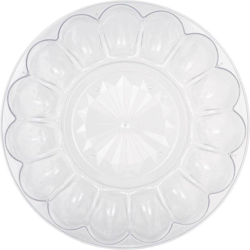 Party City Clear Plastic Egg Tray With Lid, 12 inch