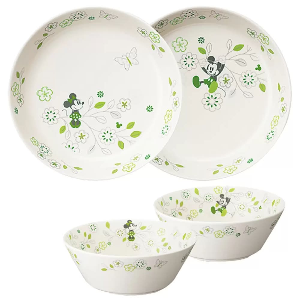 ディズニー プレート & ボウル 4PC 食洗機、レンジ使用可