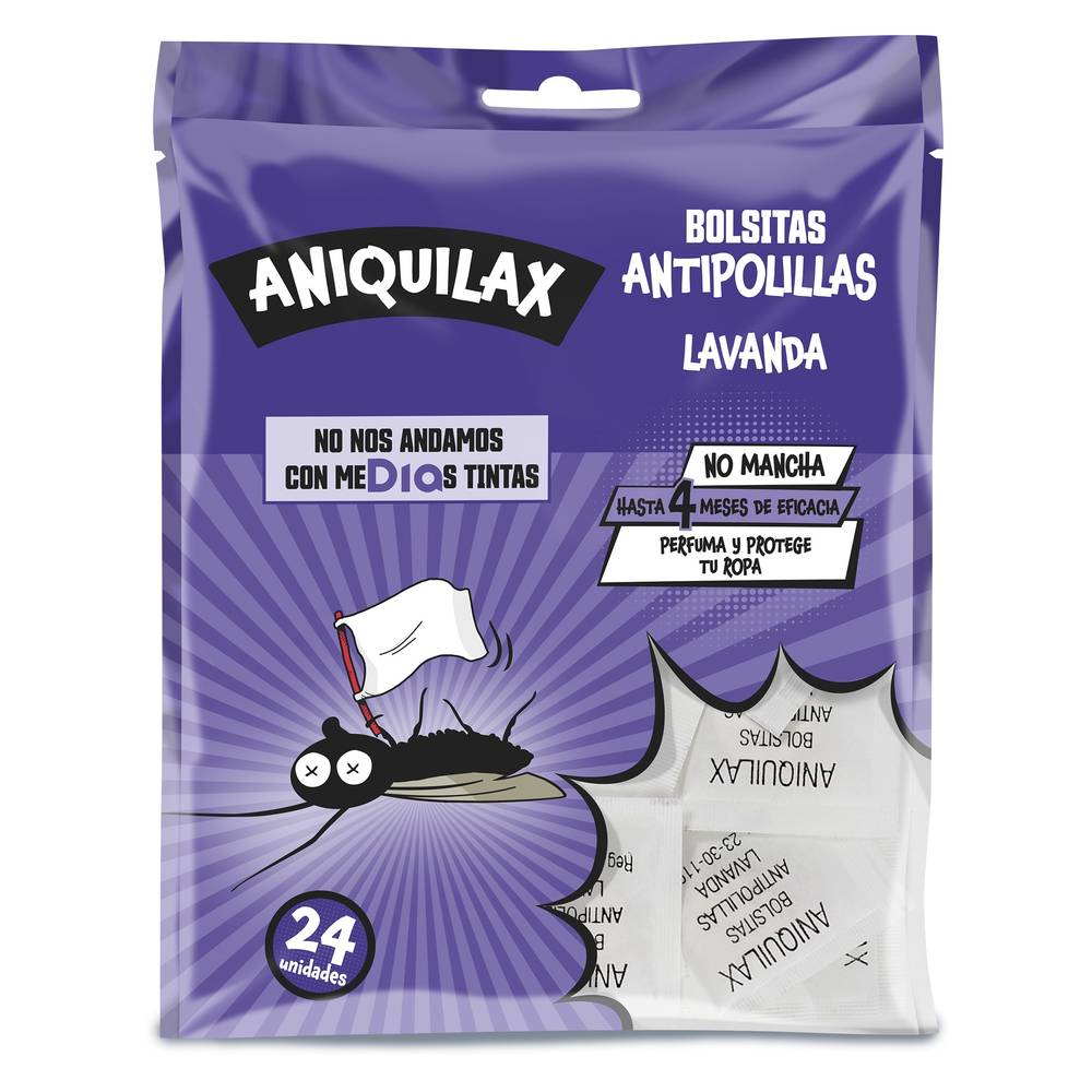 Pastillas Antipolillas Lavanda Aniquilax Bolsa 24 Unidades