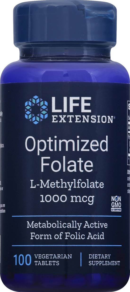 Life Extension Optimized Folate L-Methylfolate 1000 Mcg Vegicaps (100 ct)