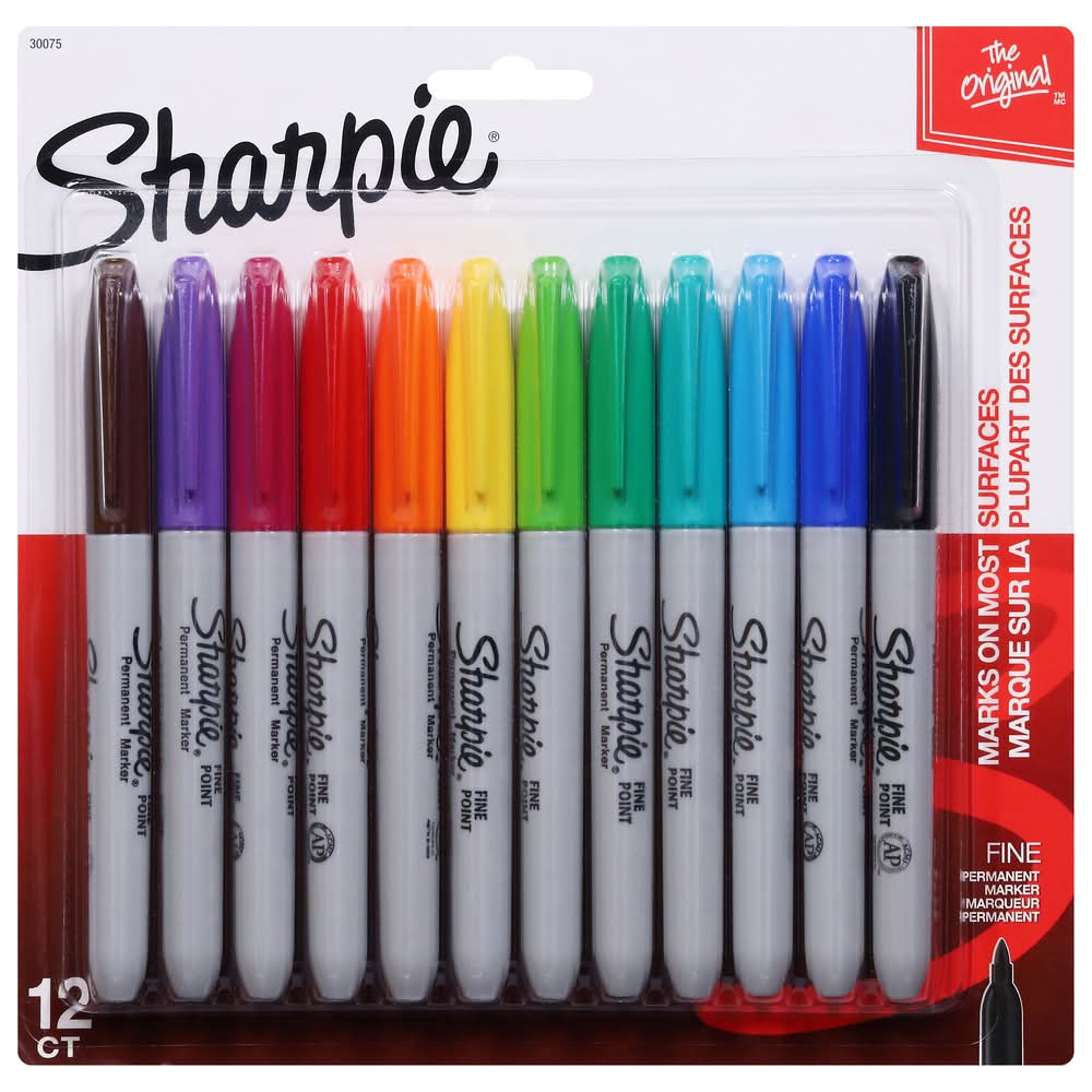 Sharpie Fine Point Permanent Markers (12 ct)