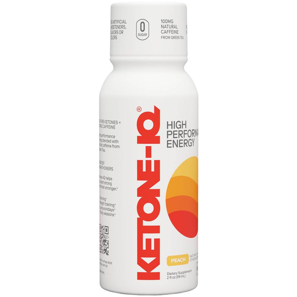 Ketone-Iq - High Performance Energy - 100 Mg Natural Caffeine - Peach (2 Fl Oz.)