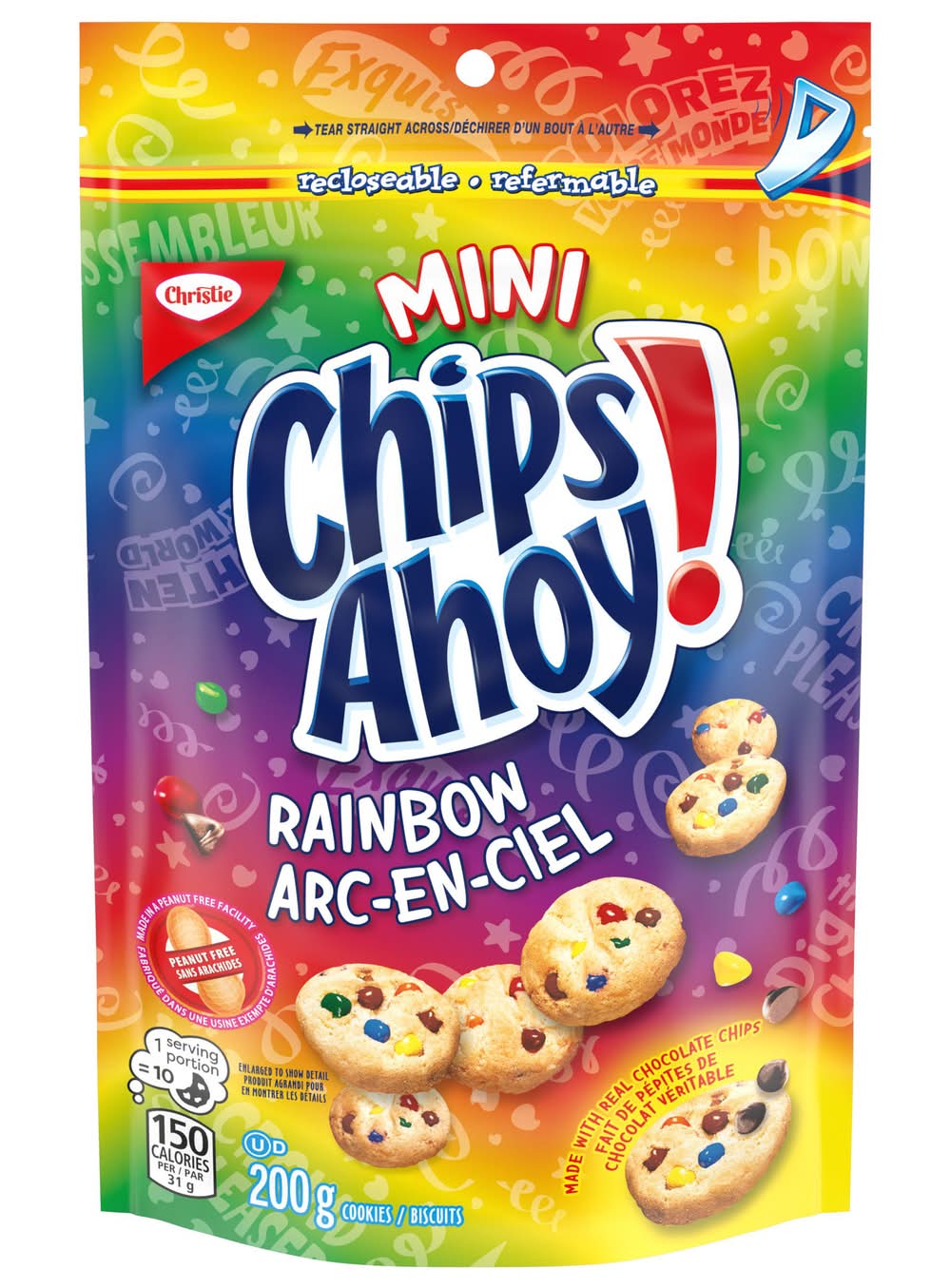Chips ahoy! biscuits aux pépites de chocolat arc-en-ciel - rainbow chocolate chip cookies