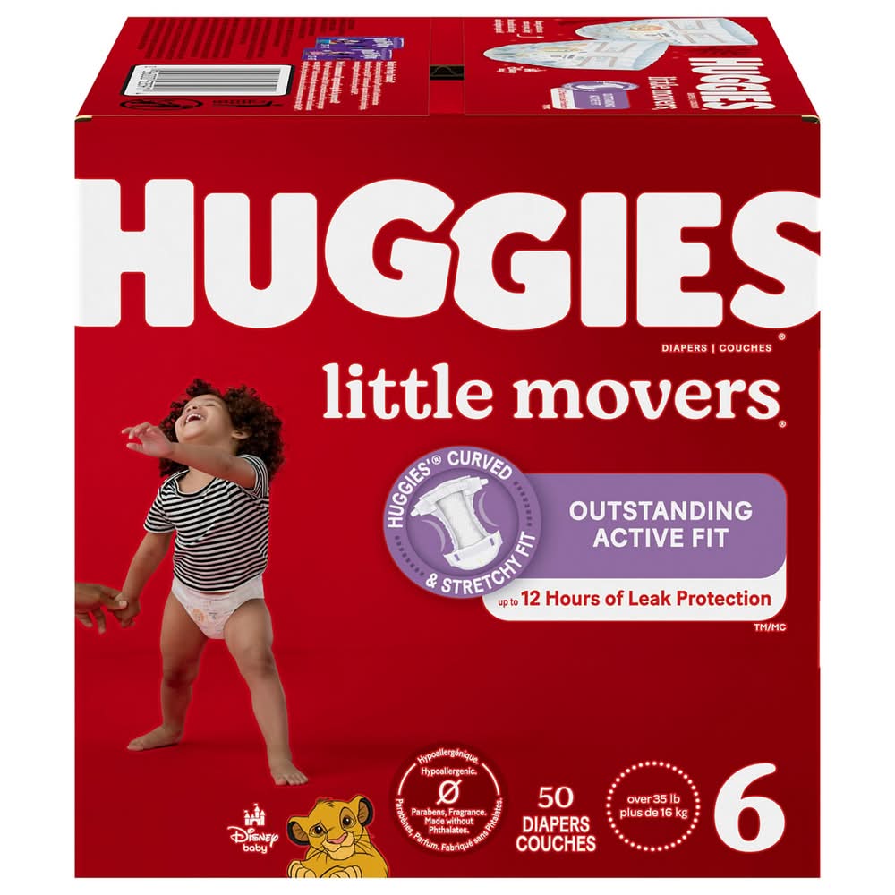 Huggies Little Movers Diapers, Disney Baby, 6 (Over 35 lb)