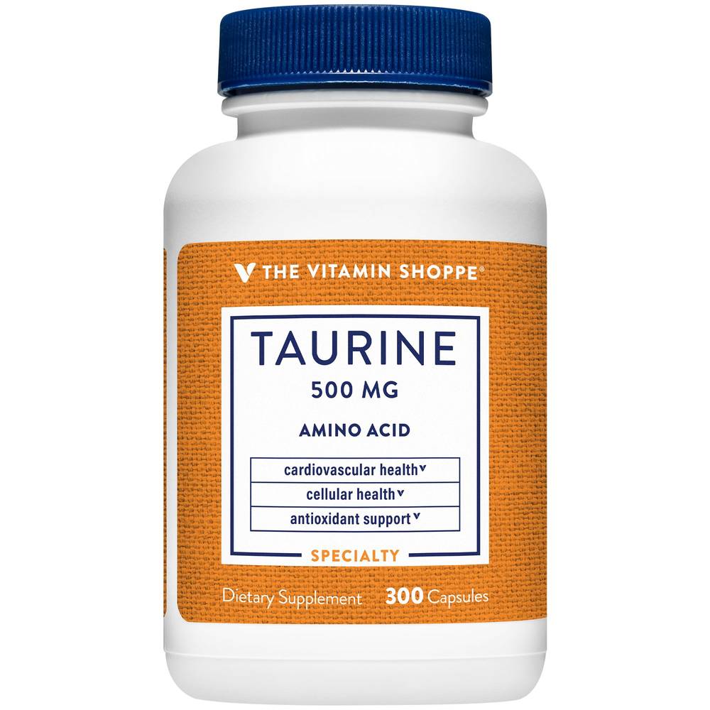 The Vitamin Shoppe Taurine Amino Acid For Cardiovascular Health - 500 mg (300 ct)