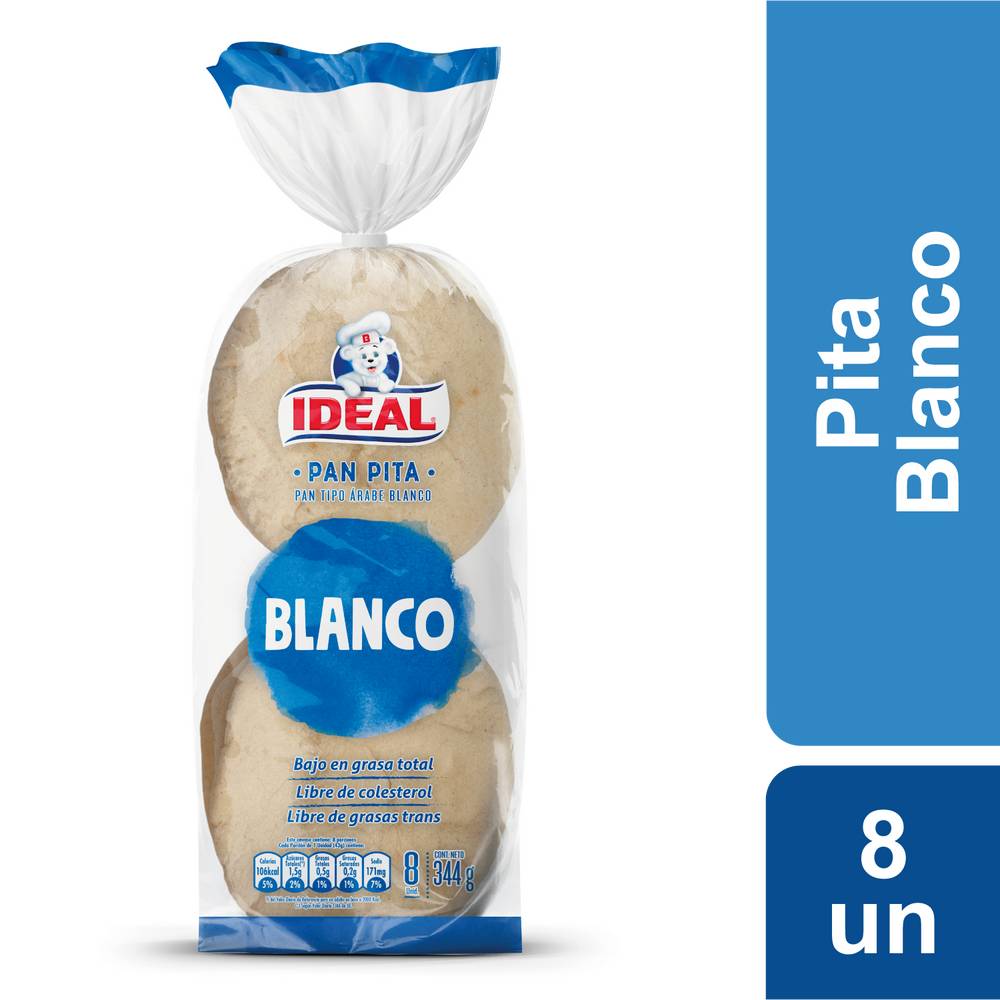 Ideal · Pan pita blanco (344 g)