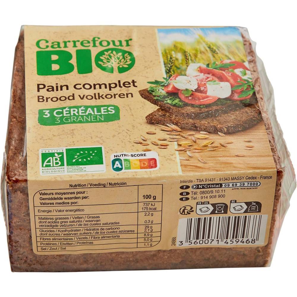 Carrefour Bio - Pain complet 3 céréales